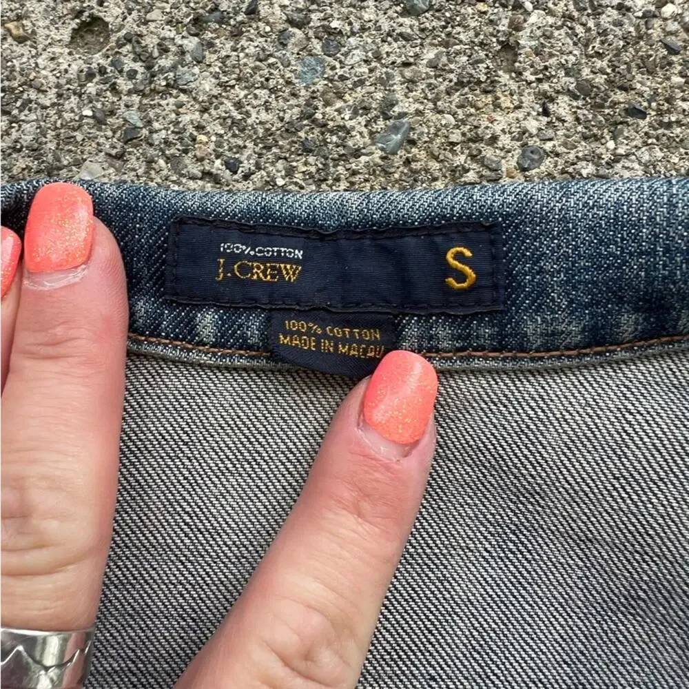 J.Crew Blue denim Jean jacket Bomber cotton SMALL